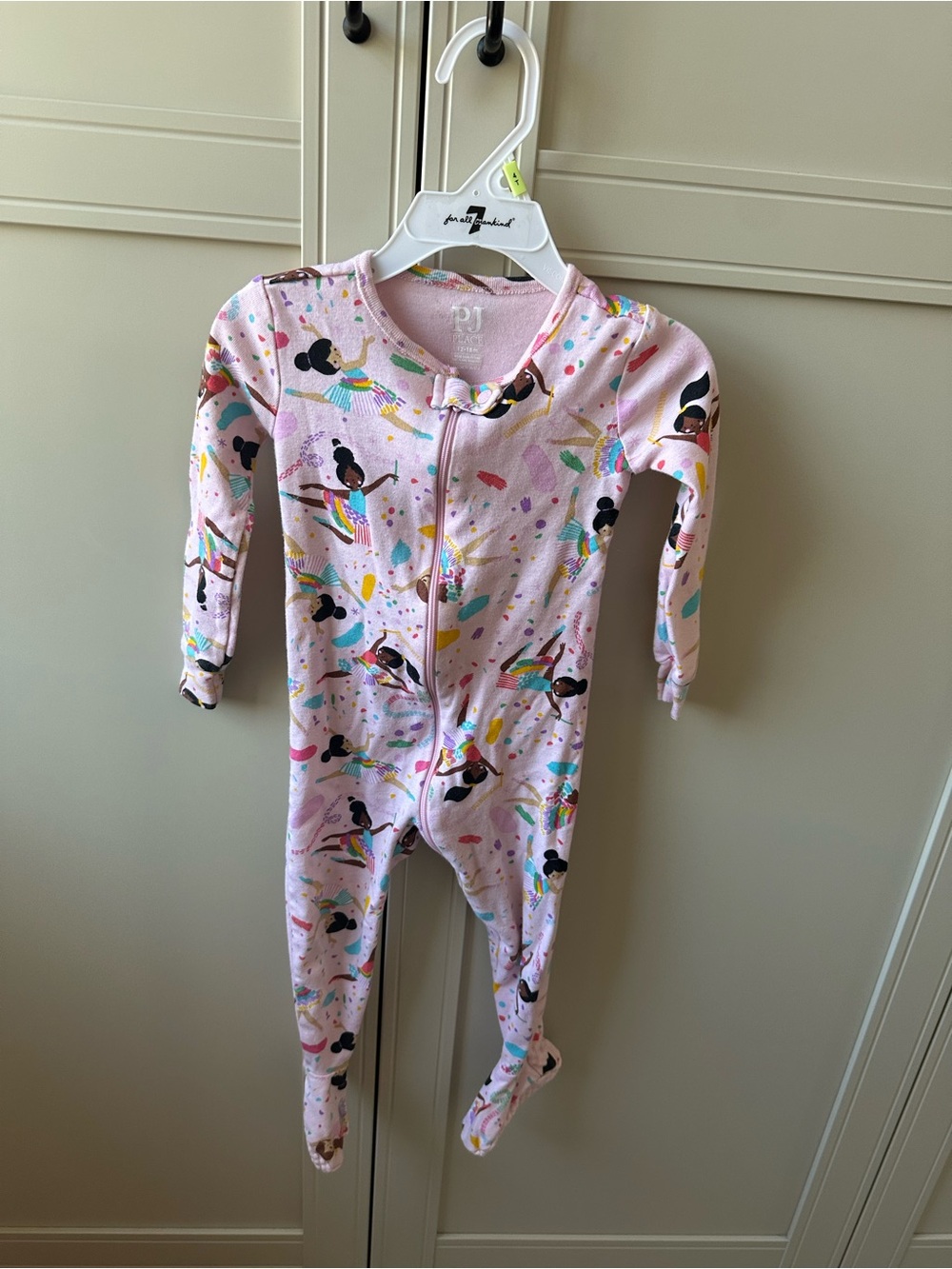 Zara Pink Ballerina Print Zip Footed One-Piece
